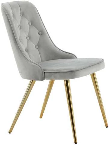 Venture Design Valgomasis kėdė, aksominis prabangus modelis, 66x50x88.5 cm, pilka