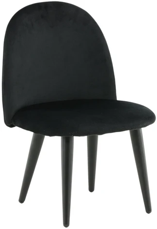 Venture Design Valgomasis kėdė, aksominis XXS 2 vnt., 40x42x60 cm, juoda