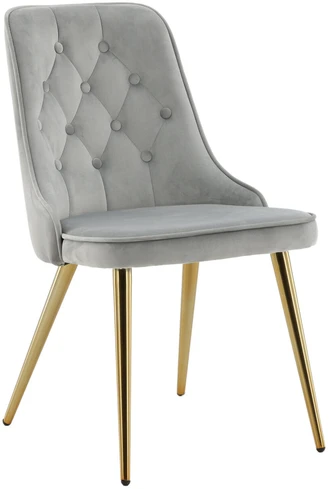 Venture Design Valgomasis kėdė, aksominis prabangus modelis, 66x50x88.5 cm, pilka