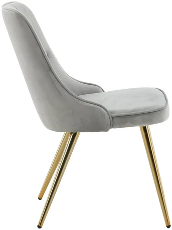Venture Design Valgomasis kėdė, aksominis prabangus modelis, 66x50x88.5 cm, pilka