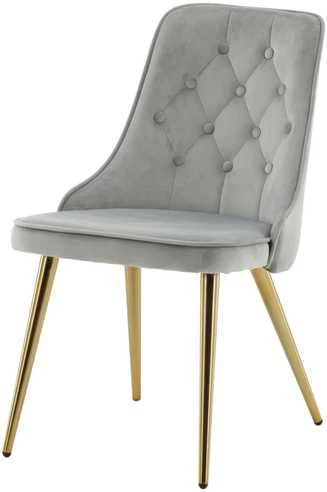 Venture Design Valgomasis kėdė, aksominis prabangus modelis, 66x50x88.5 cm, pilka