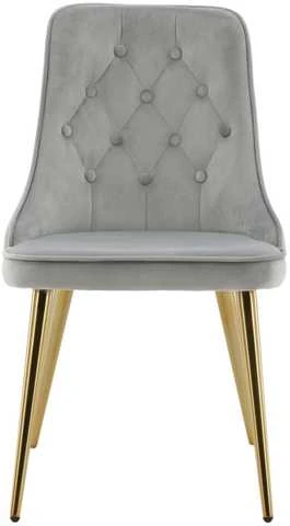 Venture Design Valgomasis kėdė, aksominis prabangus modelis, 66x50x88.5 cm, pilka
