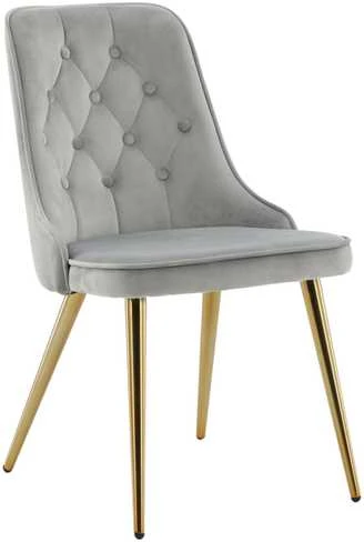 Venture Design Valgomasis kėdė, aksominis prabangus modelis, 66x50x88.5 cm, pilka