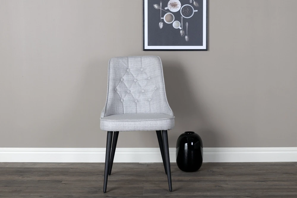 Venture Design Valgomasis kėdė, aksominis prabangus, 66x50x88,5 cm, pilka