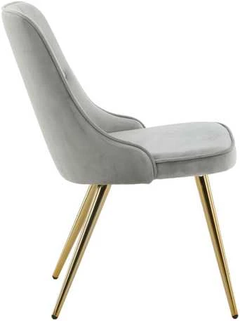 Venture Design Valgomasis kėdė, aksominis prabangus modelis, 66x50x88.5 cm, pilka
