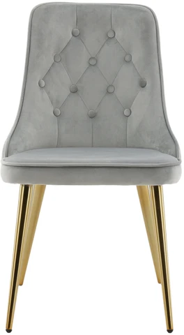 Venture Design Valgomasis kėdė, aksominis prabangus modelis, 66x50x88.5 cm, pilka