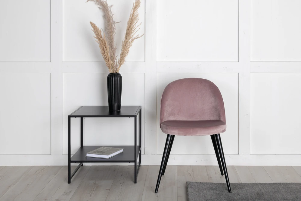 Venture Home Valgomojo kėdės Velvet, 2vnt., juodos/rožinės, aksomas