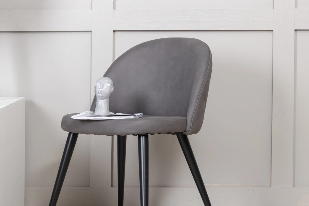 Venture Design Valgomasis kėdė, aksomo audinys, 57x76.5x50 cm, pilka