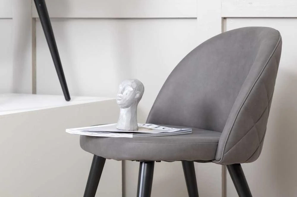 Venture Design Valgomasis kėdė, aksomo audinys, 57x76.5x50 cm, pilka