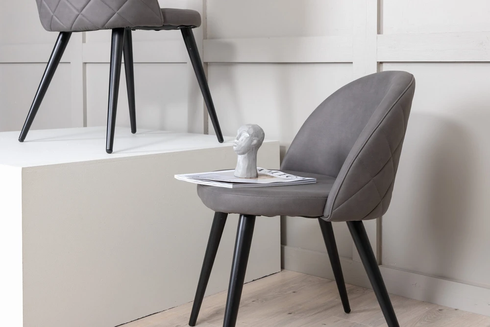 Venture Design Valgomasis kėdė, aksomo audinys, 57x76.5x50 cm, pilka
