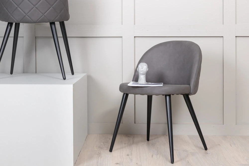 Venture Design Valgomasis kėdė, aksomo audinys, 57x76.5x50 cm, pilka