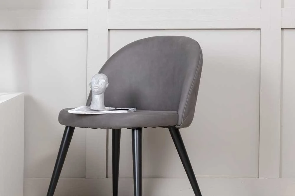 Venture Design Valgomasis kėdė, aksomo audinys, 57x76.5x50 cm, pilka