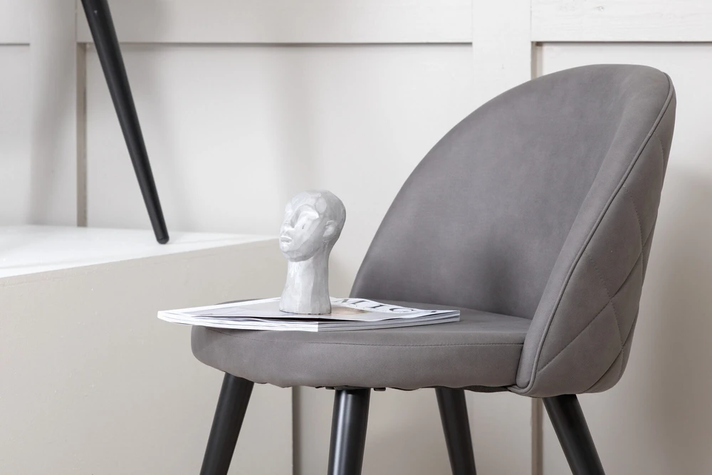 Venture Design Valgomasis kėdė, aksomo audinys, 57x76.5x50 cm, pilka
