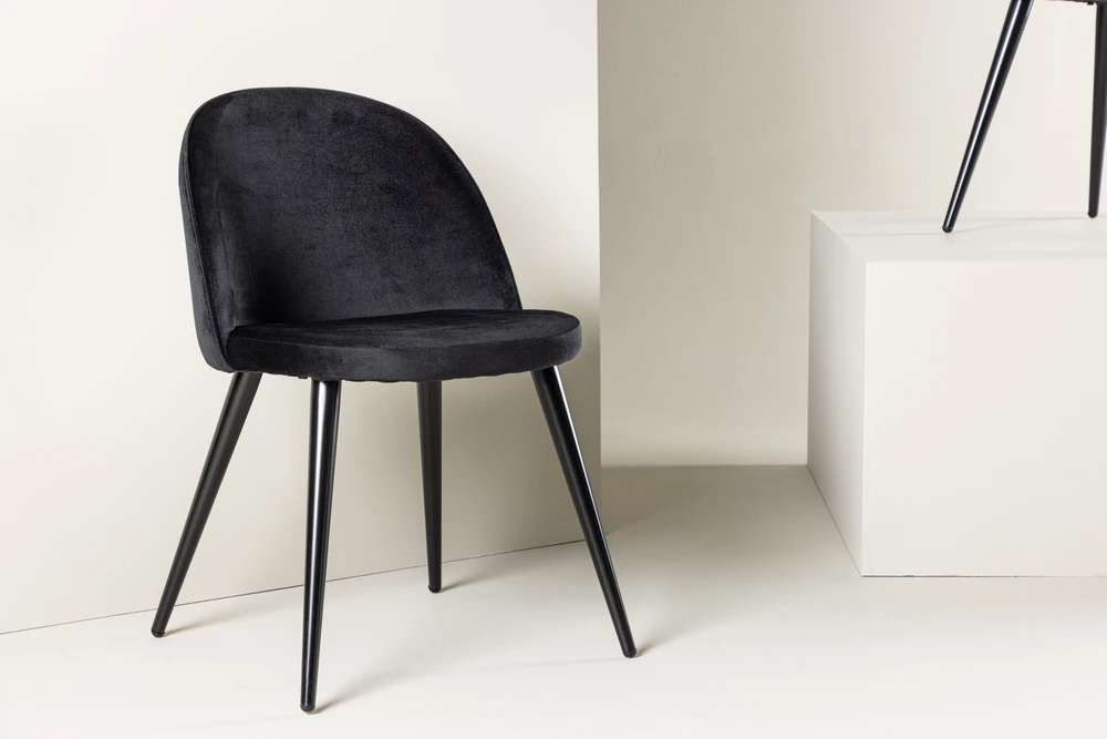 Venture Design Venture Home Valgomojo kėdės Velvet, 2vnt., juodos spalvos, aksomas