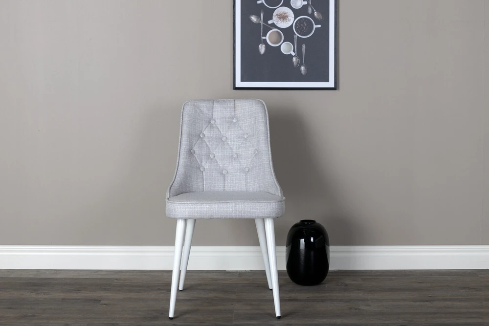 Venture Design Valgomasis kėdė, aksomo prabanga, 66x50x88.5 cm, šviesiai pilka