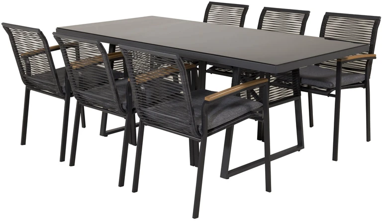 Venture Design Valgomasis kėdė, Dallas 2 vnt., 63.5x57x83.5 cm, Juoda