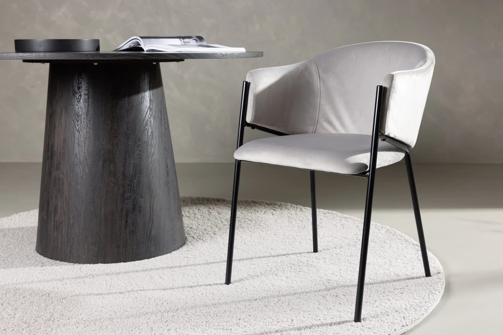 Venture Design Valgomasis kėdė, Evelina 2 vnt., 62x54x80 cm, pilka