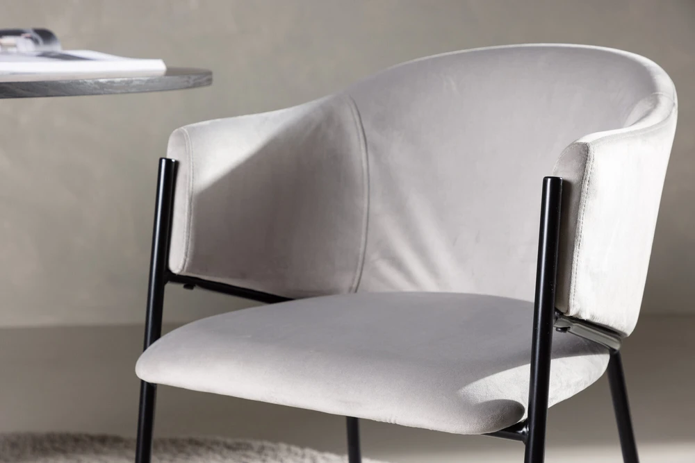 Venture Design Valgomasis kėdė, Evelina 2 vnt., 62x54x80 cm, pilka