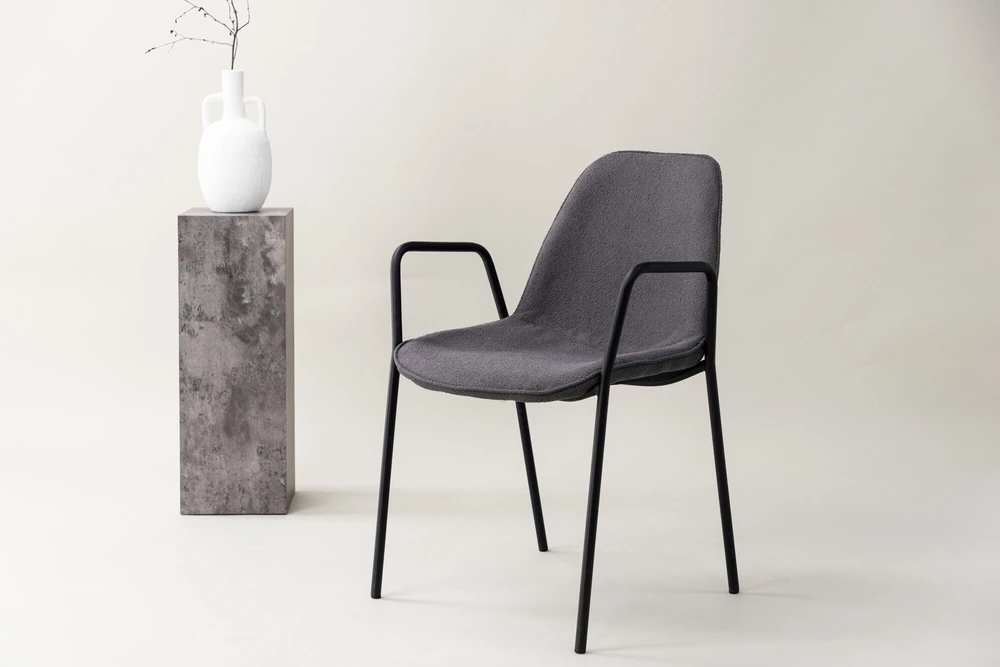 Venture Design Valgomasis kėdė, Klädesholmen 2 vnt., 60x56x80 cm, Tamsiai pilka
