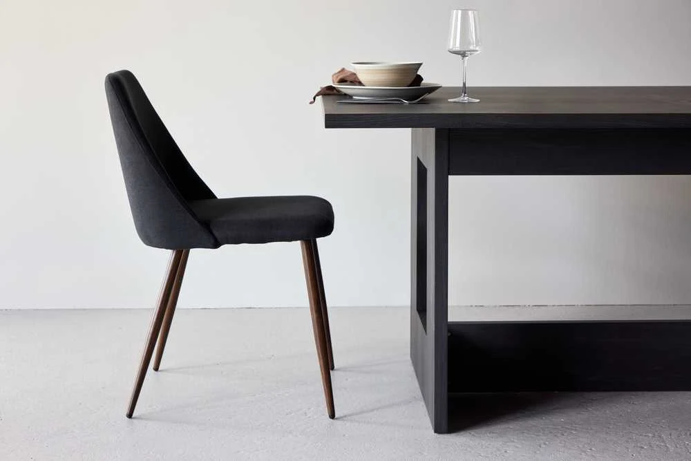 Venture Design Valgomasis kėdė, Nakties 2 vnt. - Plieninis su Mokos 3D popieriumi / Juoda linas, Juoda