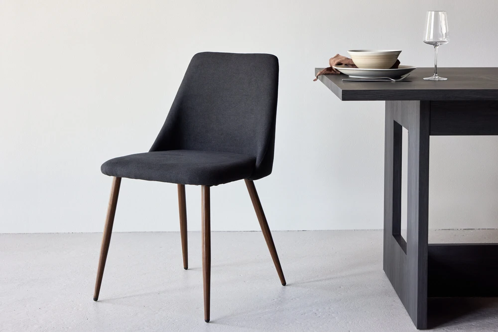 Venture Design Valgomasis kėdė, Nakties 2 vnt. - Plieninis su Mokos 3D popieriumi / Juoda linas, Juoda