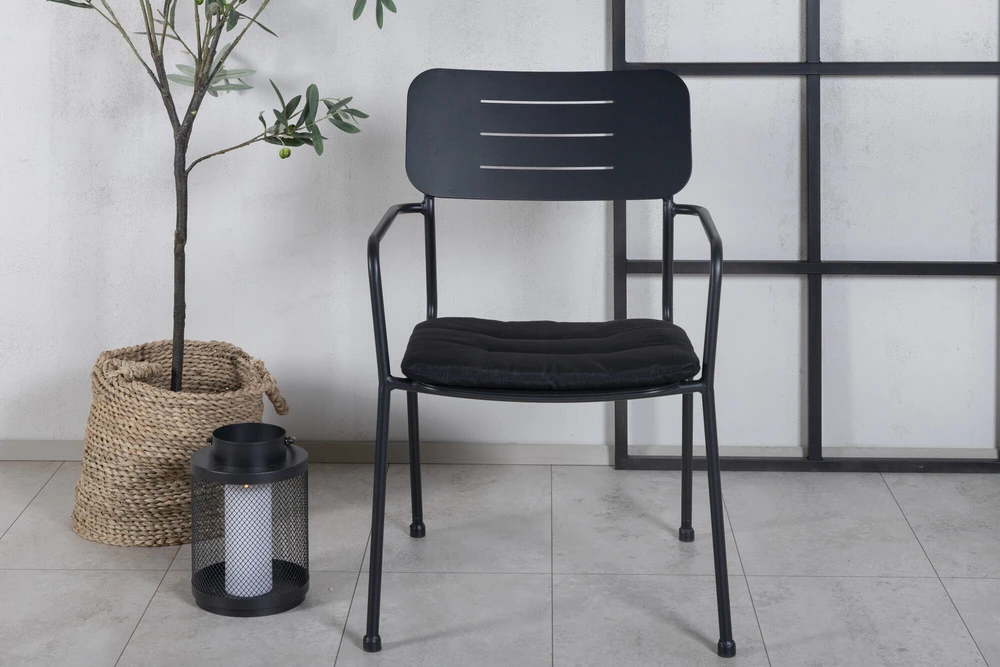Venture Design Valgomasis kėdė, Nicke W. rankogaliai, 2 vnt., 62x56x88.5 cm, Juoda
