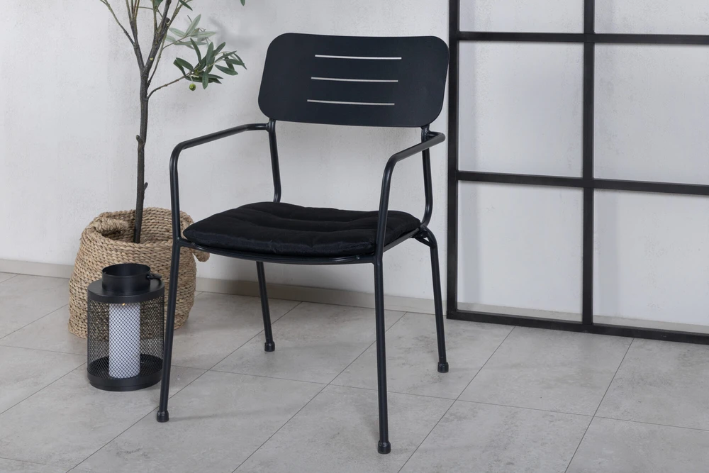 Venture Design Valgomasis kėdė, Nicke W. rankogaliai, 2 vnt., 62x56x88.5 cm, Juoda