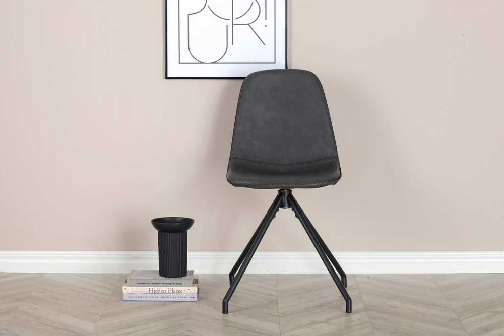 Venture Design Valgomasis kėdė, „Polar“ su sukimosi funkcija, 2 vnt., 54x44x88 cm, juoda