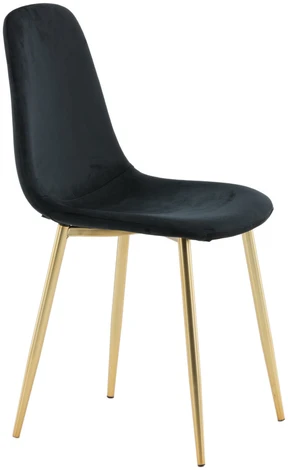 Venture Home Valgomojo kėdės Polar, 2vnt., juodos/žalvario, aksomas