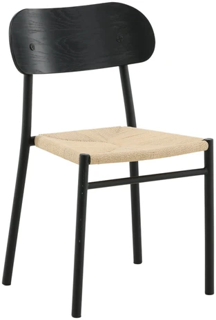 Venture Design Valgomasis kėdė, Polly plienas, 2 vnt., 53x45x81 cm, Juoda