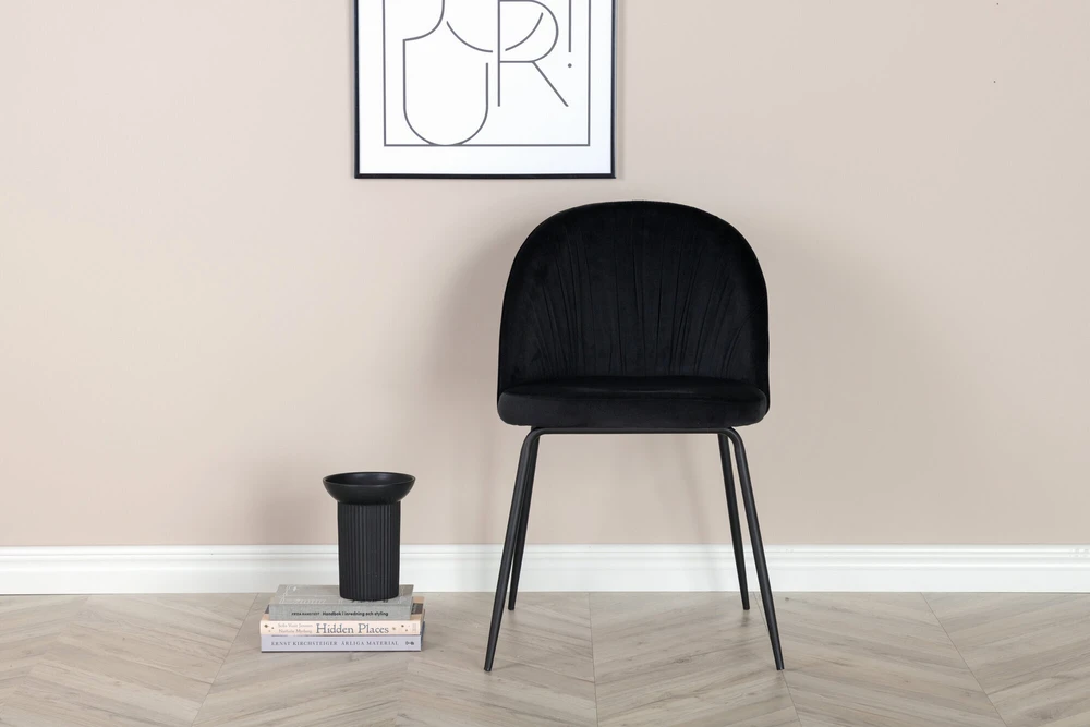 Venture Design Valgomasis kėdė, Raukšlės 2 vnt., 50x49x79.5 cm, Juoda