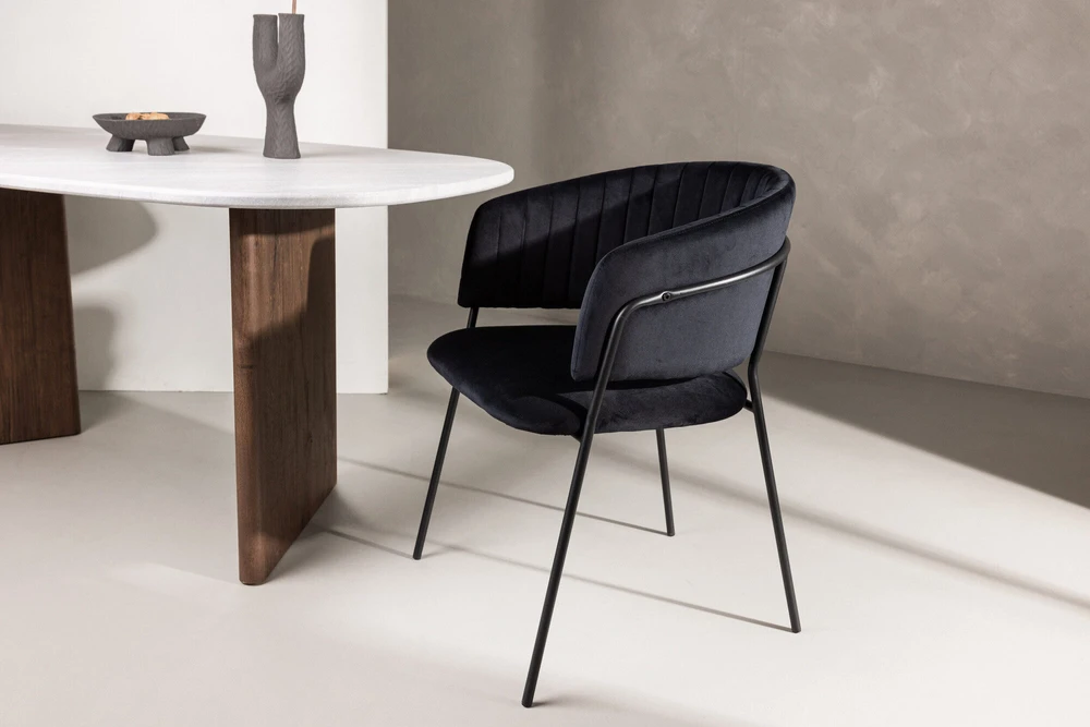 Venture Design Valgomasis kėdė, Selma, 2 vnt., 58x54x82 cm, Juoda