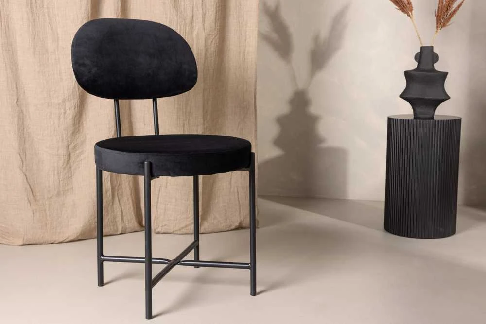 Venture Design Valgomasis kėdė, Stella 2 vnt., 60x50x89 cm, Juoda