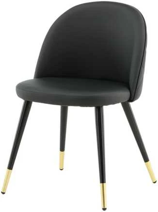Venture Home Valgomojo kėdės Velvet, 2vnt., juodos, odos imitacijos