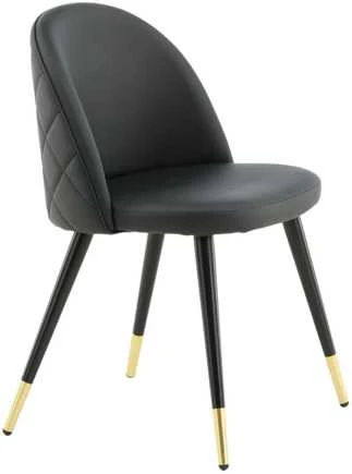 Venture Home Valgomojo kėdės Velvet, 2vnt., juodos, odos imitacijos