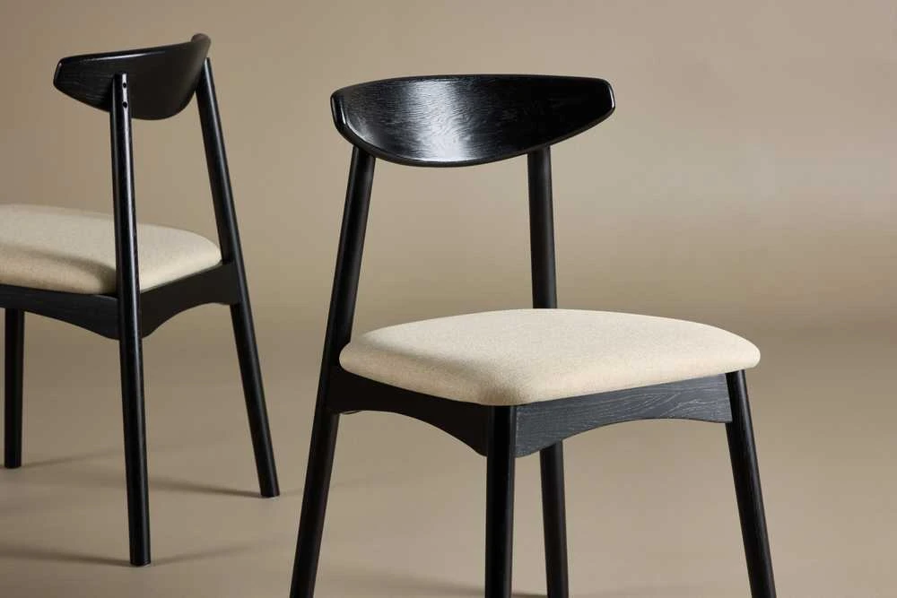 Venture Design Valgomasis kėdė, Ven 2 vnt., 47x54x80 cm, Juoda