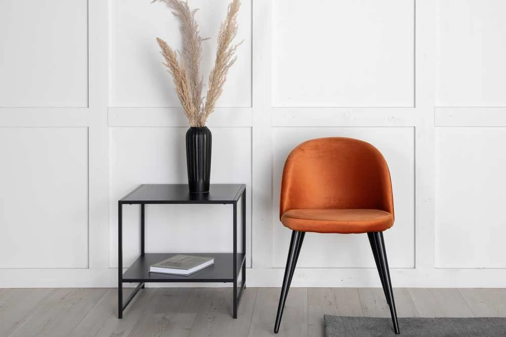 Venture Home Valgomojo kėdės Velvet, 2vnt., juodos/rūdžių, aksomas