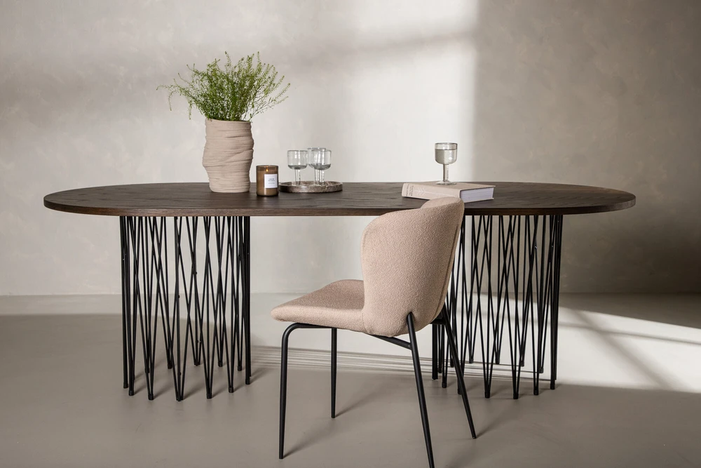 Venture Design Valgomasis stalas, akmuo, 100x220 cm, mocca