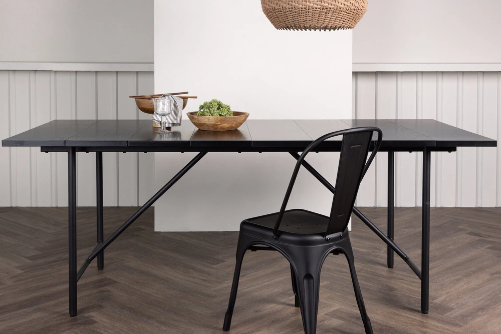 Venture Design Valgomasis stalas, Astrid, 200x90 cm, Juodas