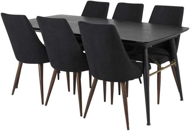 Venture Design Valgomasis stalas, auksinė pratęsimas, 180x85 cm, juodas