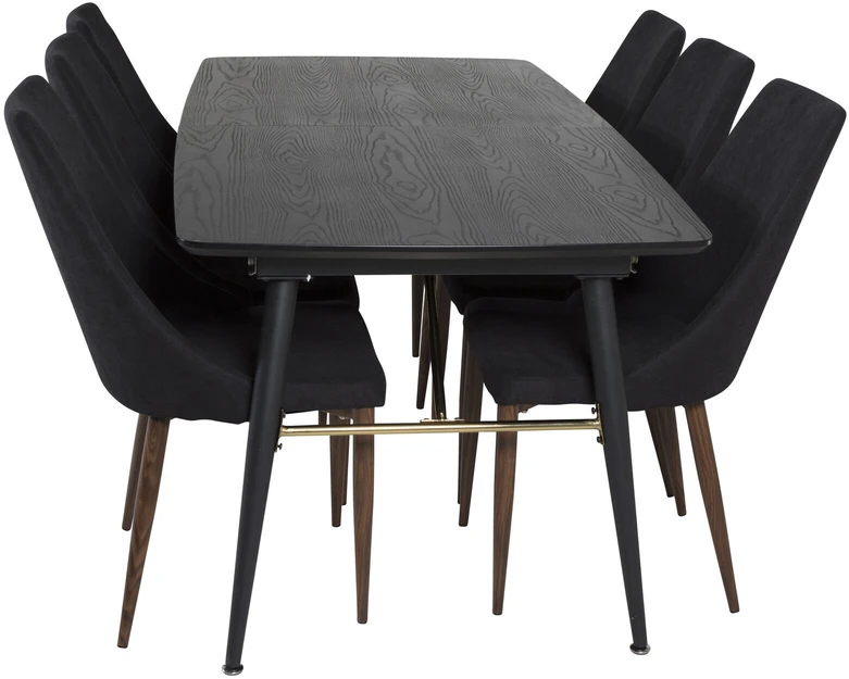 Venture Design Valgomasis stalas, auksinė pratęsimas, 180x85 cm, juodas