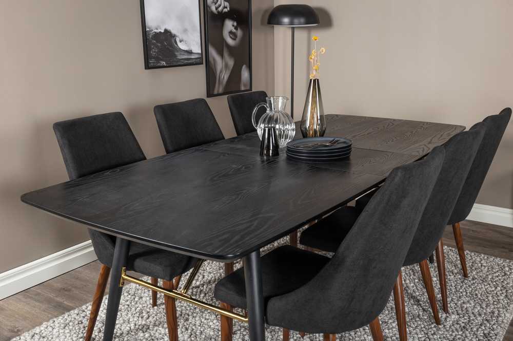 Venture Design Valgomasis stalas, auksinė pratęsimas, 180x85 cm, juodas
