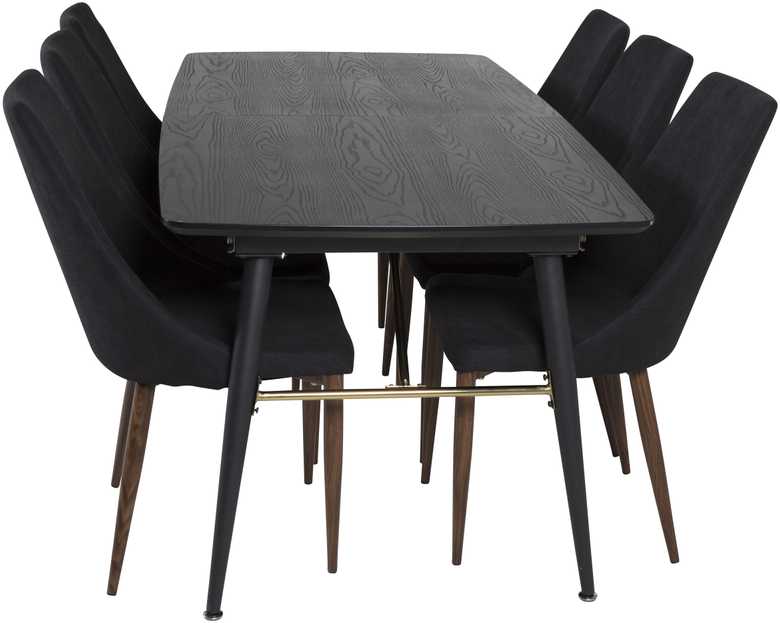 Venture Design Valgomasis stalas, auksinė pratęsimas, 180x85 cm, juodas