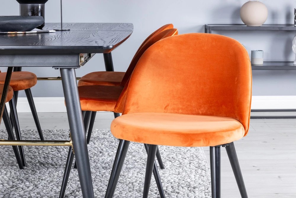 Venture Design Valgomasis stalas, auksinė plėtra, 180x85 cm, juodas