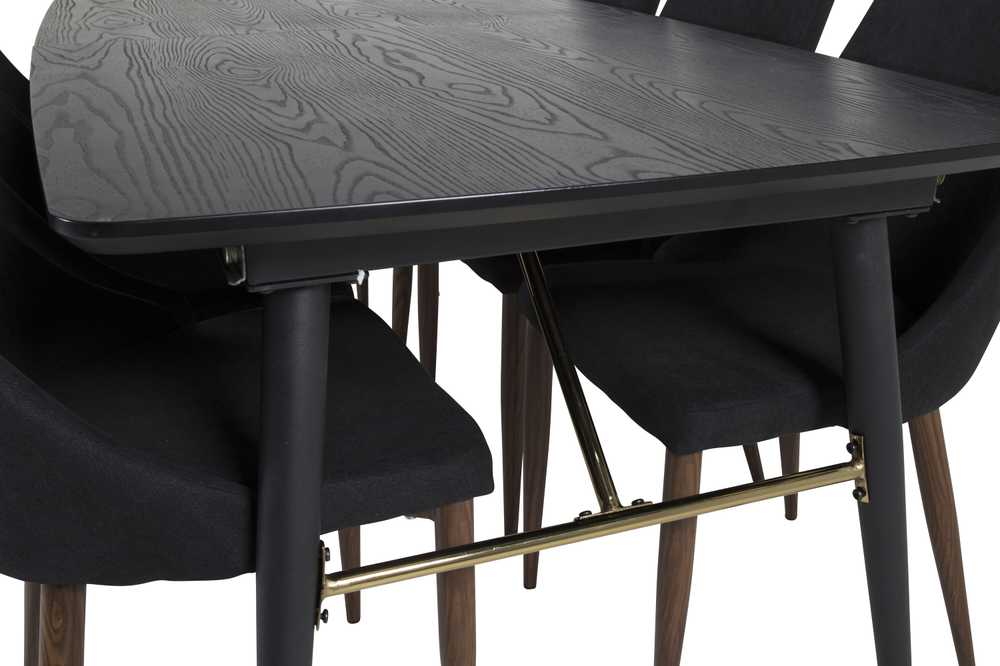 Venture Design Valgomasis stalas, auksinė pratęsimas, 180x85 cm, juodas