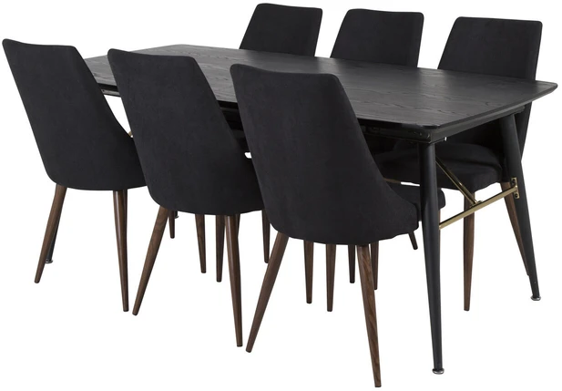 Venture Design Valgomasis stalas, auksinė pratęsimas, 180x85 cm, juodas
