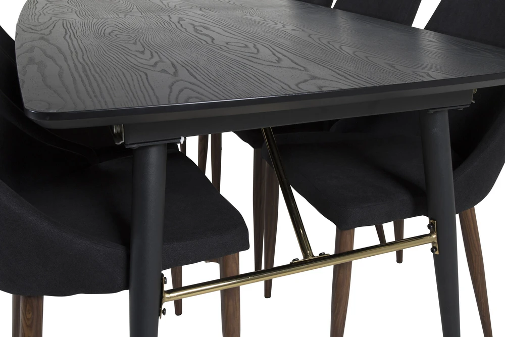 Venture Design Valgomasis stalas, auksinė pratęsimas, 180x85 cm, juodas