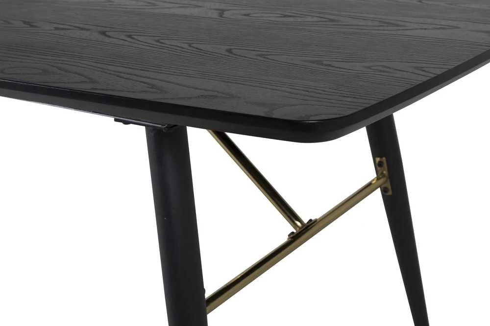 Venture Design Valgomasis stalas, auksinis pratęsimas, 180x75x85 cm, juodas