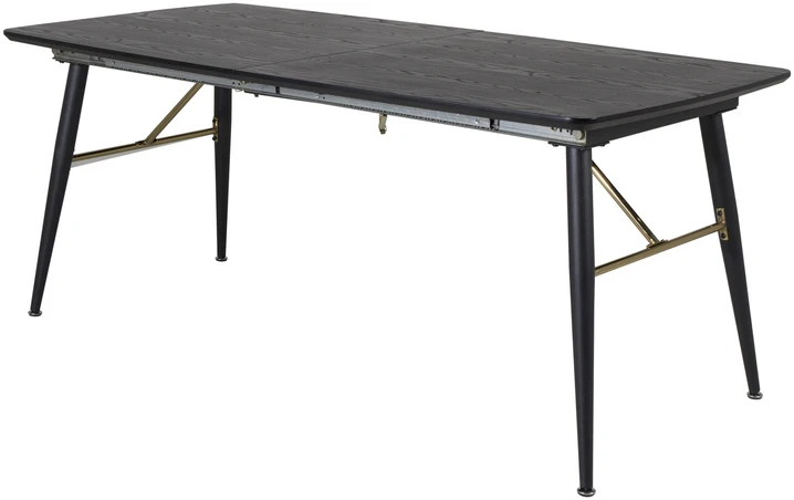 Venture Design Valgomasis stalas, auksinis pratęsimas, 180x75x85 cm, juodas