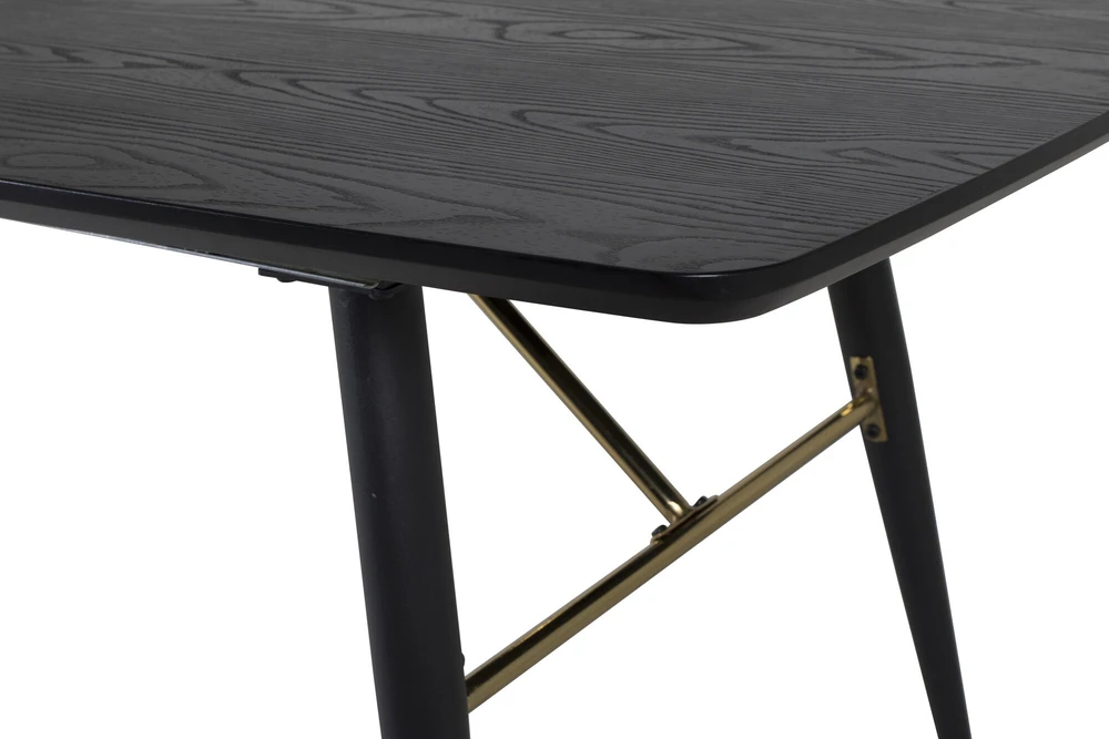 Venture Design Valgomasis stalas, auksinis pratęsimas, 180x75x85 cm, juodas